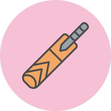 Kriket Yarasa Hattı Çember Simgesi Dolu