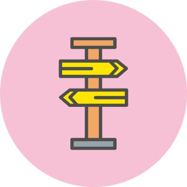 Yön Satırı Dolu Çember Simgesi