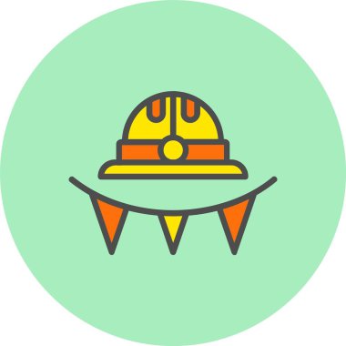 İşçi Günü Satırı Dolu Çember Simgesi