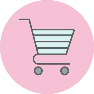 Alışveriş Arabası Hattı Dolu Çember Simgesi