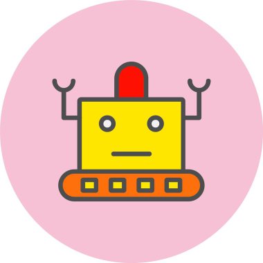 Robot Satırı Dolu Çember Simgesi