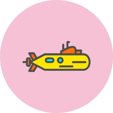 Denizaltı Hattı Dolu Çember Simgesi