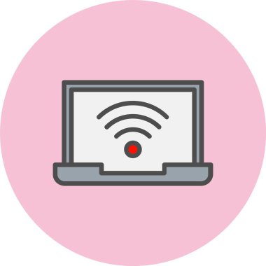 Wifi Satırı Dolu Çember Simgesi