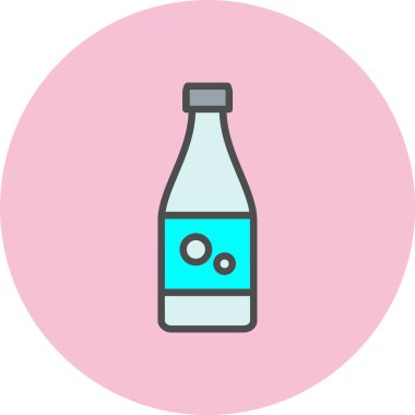 Şarap Şişe Satırı Dolu Çember Simgesi