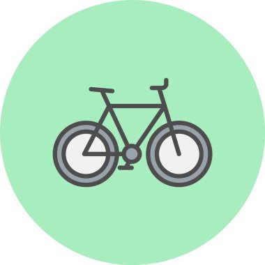 Bisiklet Satırı Dolu Çember Simgesi