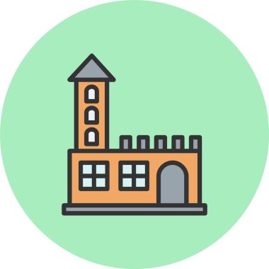 Kale Satırı Dolu Çember Simgesi