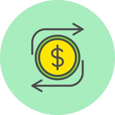 Değiş tokuş Satırı Dolu Çember Simgesi