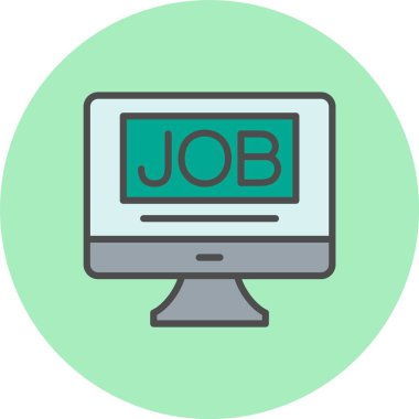 Görev Vektör Satırı Dolu Çember Simgesi