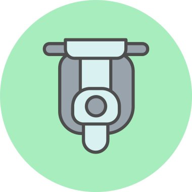 Motosiklet Satırı Dolu Çember Simgesi