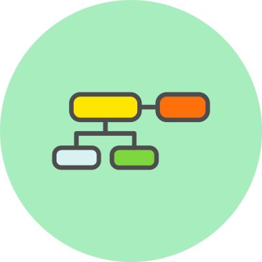 Organizasyon Çizelgesi Dolu Çember Simgesi