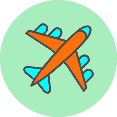 Düzlem Satırı Dolu Çember Simgesi