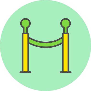 Kırmızı Halı Satırı Dolu Çember Simgesi