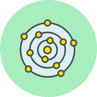 Güneş Sistemi Satırı Dolu Çember Simgesi