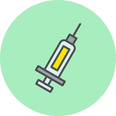 Şırınga Satırı Dolu Çember Simgesi