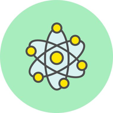 Atom Satırı Dolu Çember Simgesi