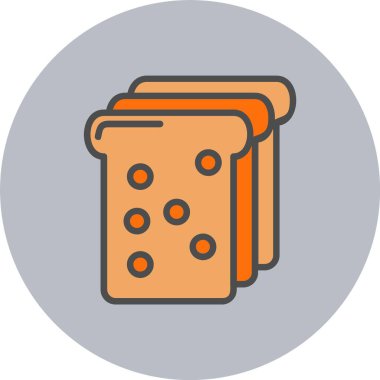 Ekmek Satırı Dolu Çember Simgesi