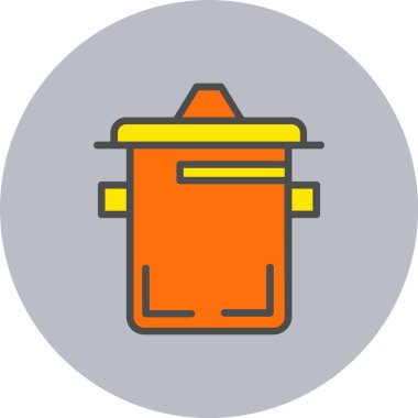 Yemek Satırı Dolu Çember Simgesi