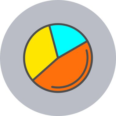Grafik Satırı Dolu Çember Simgesi