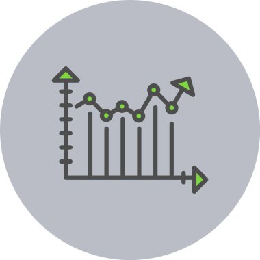 Yükselen Satır Dolu Çember Simgesi