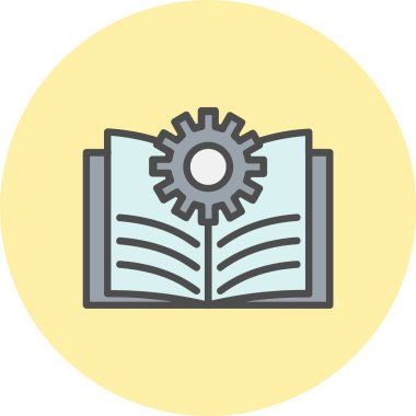 Kitap Satırı Dolu Çember Simgesi