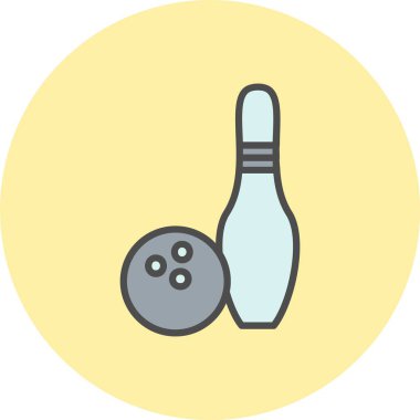 Bowling Çizgisi Dolu Çember Simgesi