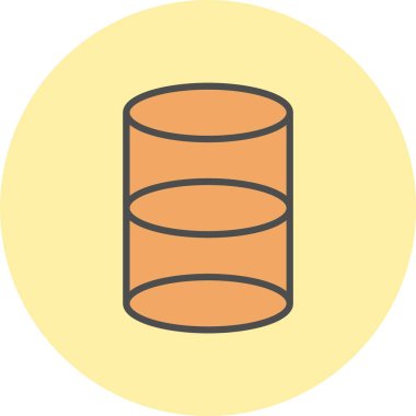 Silindir Satırı Dolu Çember Simgesi