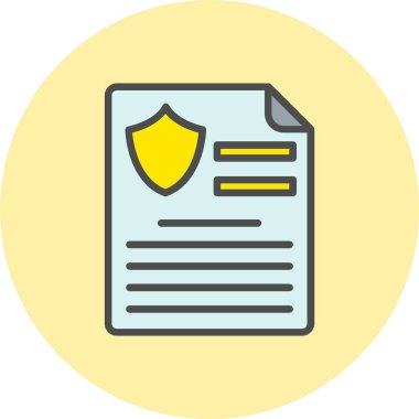 Belge Satırı Dolu Çember Simgesi