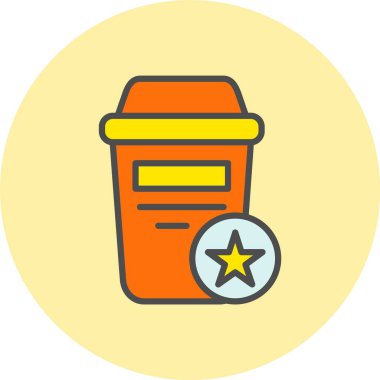 Favori Satır Dolu Çember Simgesi