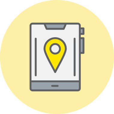 Konum Satırı Dolu Çember Simgesi