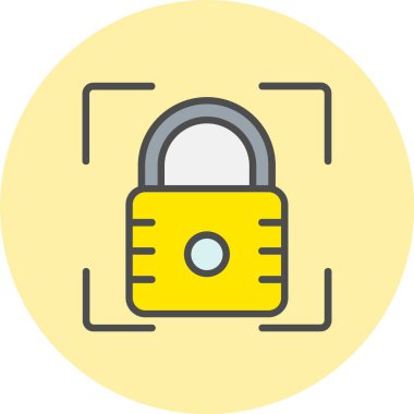 Asma kilit Satırı Dolu Çember Simgesi