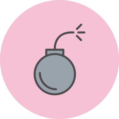 Patlama Satırı Dolu Çember Simgesi