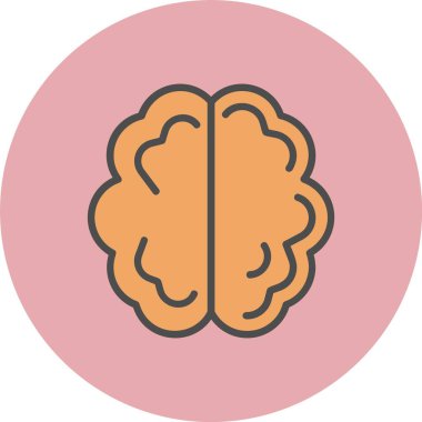 Beyin Satırı Dolu Çember Simgesi