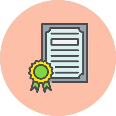 Sertifika Satırı Dolu Çember Simgesi