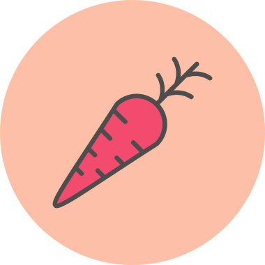 Havuç Satırı Dolu Çember Simgesi