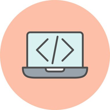 Kodlama Satırı Dolu Çember Simgesi