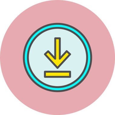 Aşağıdaki Ok Satırı Dolu Çember Simgesi