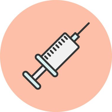 Enjeksiyon Satırı Dolu Çember Simgesi