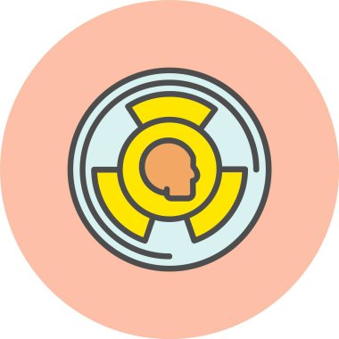 Radyasyon Satırı Dolu Çember Simgesi