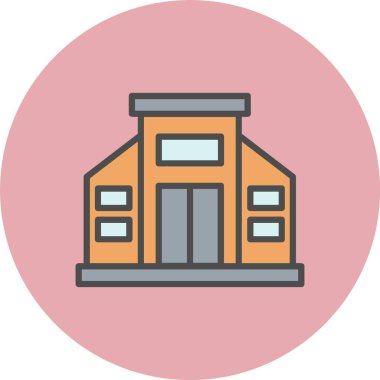 Okul Satırı Dolu Çember Simgesi