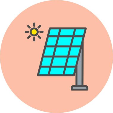 Güneş Sistemi Satırı Dolu Çember Simgesi