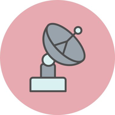 Anten Satırı Dolu Çember Simgesi