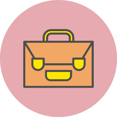 Çanta Satırı Dolu Çember Simgesi