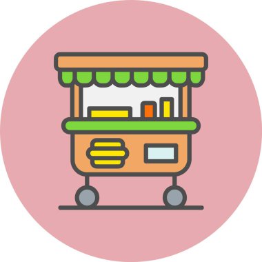 Gıda Arabası Dolu Çember Simgesi