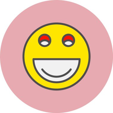 Mutlu Satır Dolu Çember Simgesi