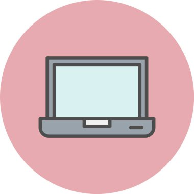 Laptop Satırı Dolu Çember Simgesi