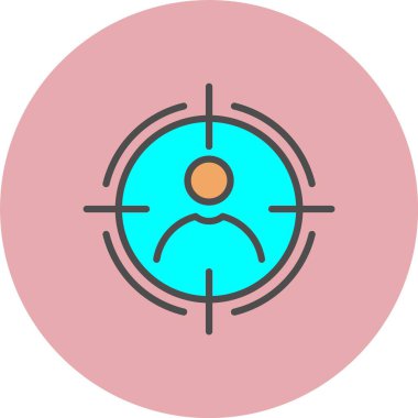 Amaç Vektör Satırı Dolu Çember Simgesi