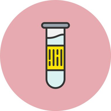 Test Tüpü Satırı Dolu Çember Simgesi