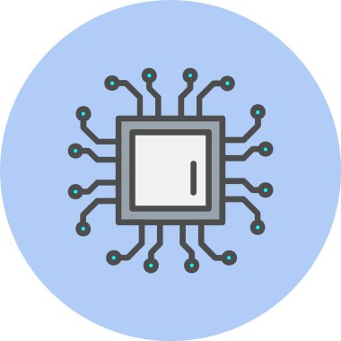 Devre Satırı Dolu Çember Simgesi