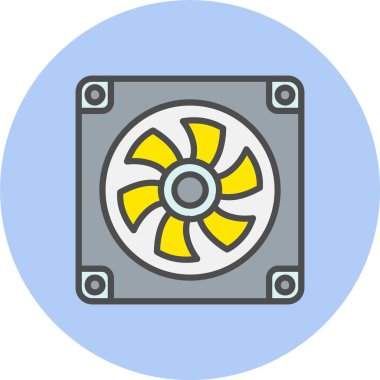 Fan Satırı Dolu Çember Simgesi