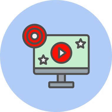 Müzik Satırı Dolu Çember Simgesi